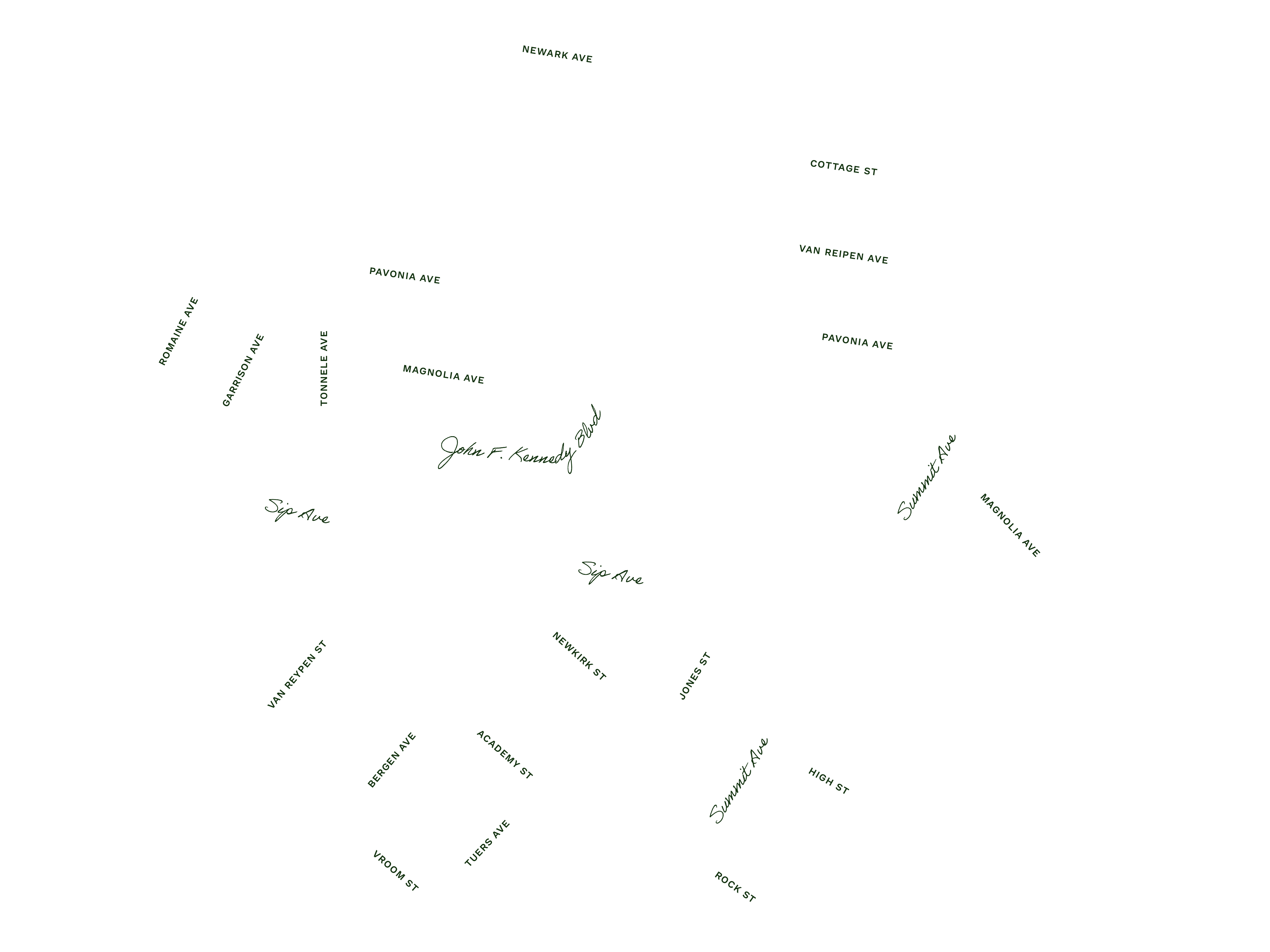 Hand-drawn Street Map of The Journal Location in Jersey City